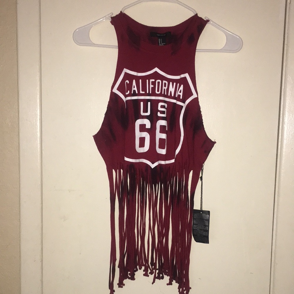 Forever 21 tie dye fringe shirt